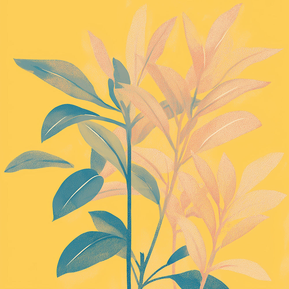 Feuilles Vertes Flétries Mini Peinture par Numéros