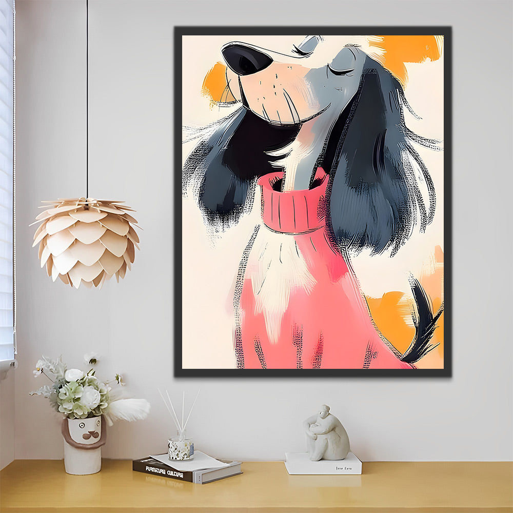 Fier Chien de Berger Anglais Peinture par Numéros
