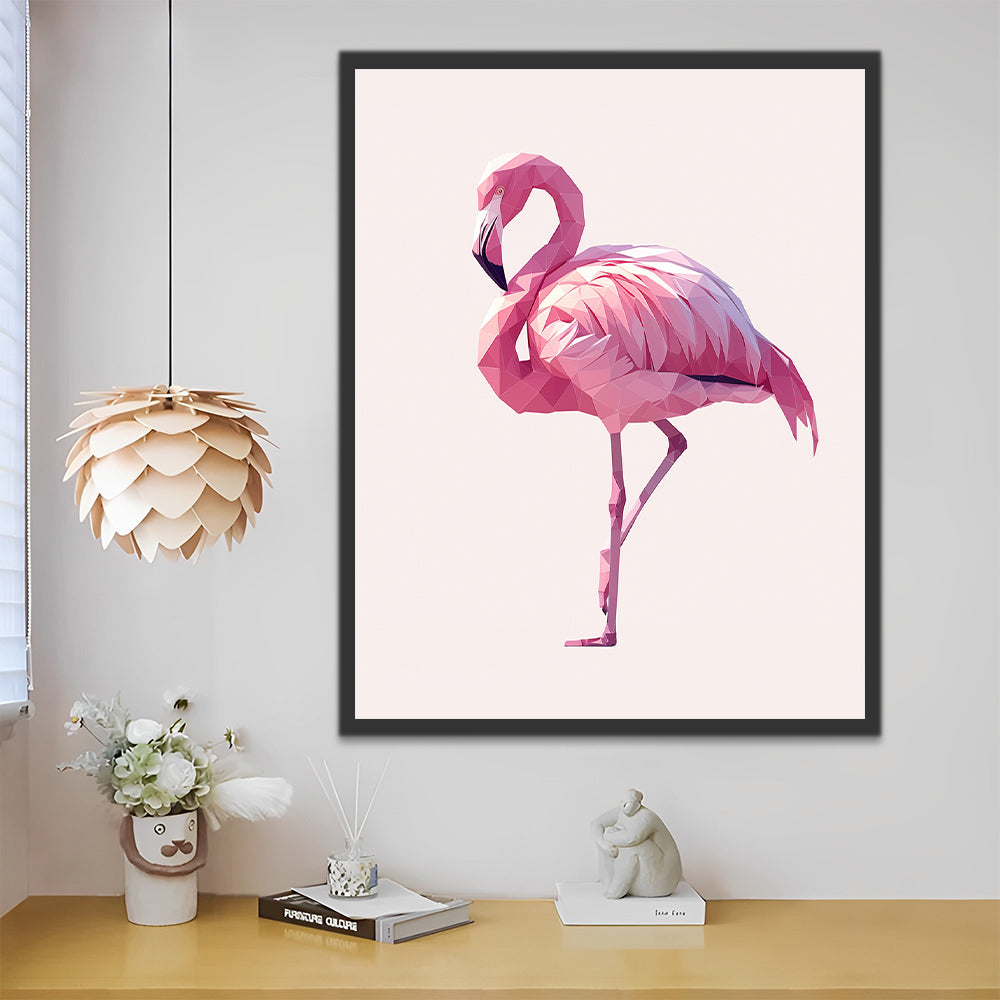 Flamants roses anguleux Peinture par Numéros