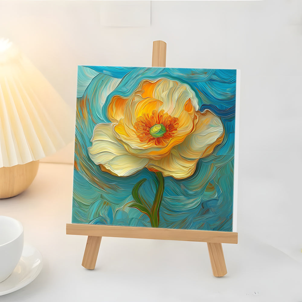 Fleur Blanche en Fleur Mini Peinture par Numéros