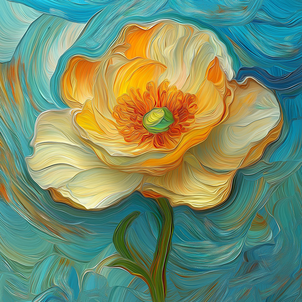 Fleur Blanche en Fleur Mini Peinture par Numéros