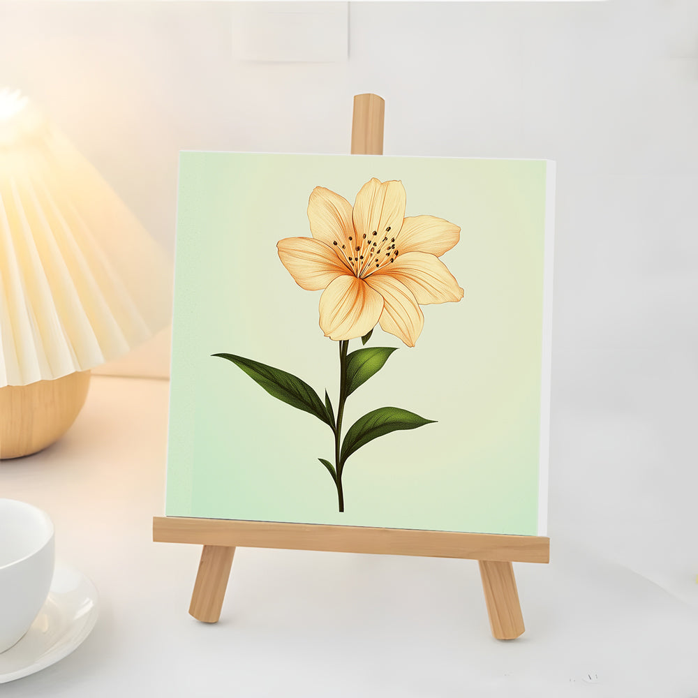 Fleur Jaune Clair Mini Peinture par Numéros