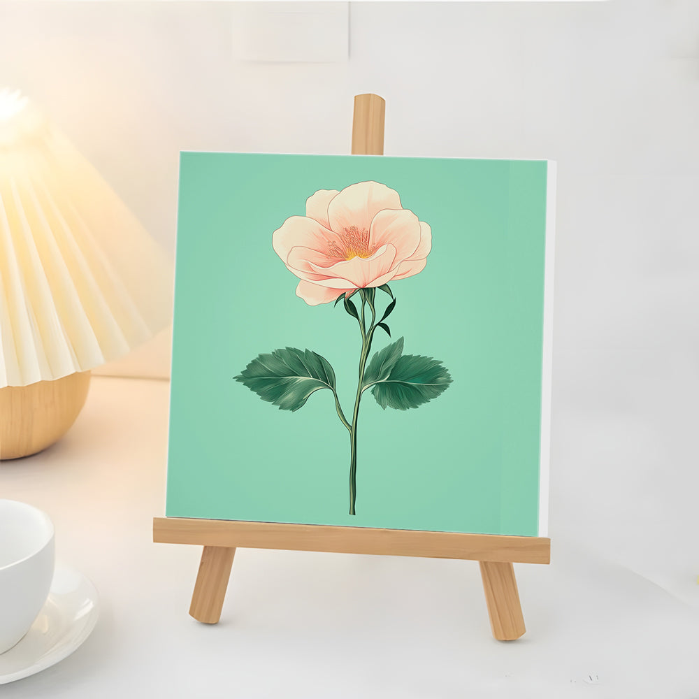Fleur Rose Clair Mini Peinture par Numéros