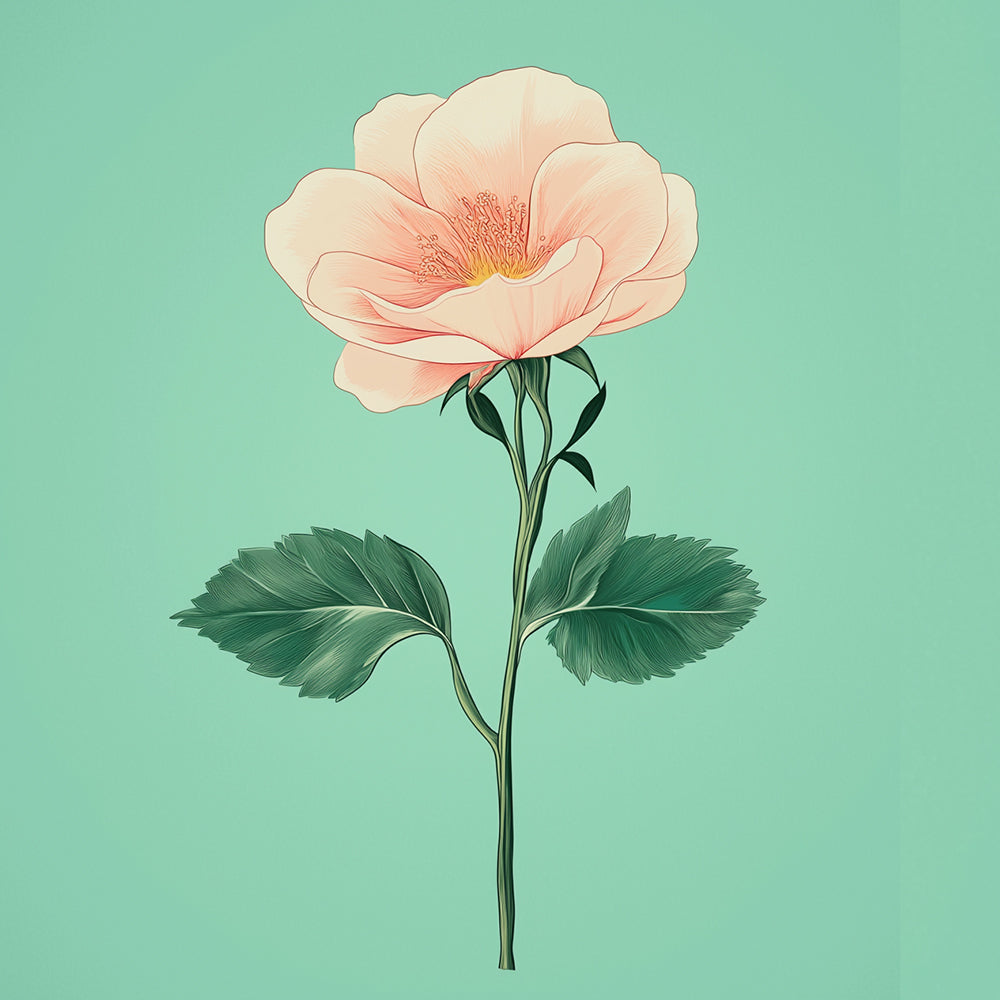 Fleur Rose Clair Mini Peinture par Numéros