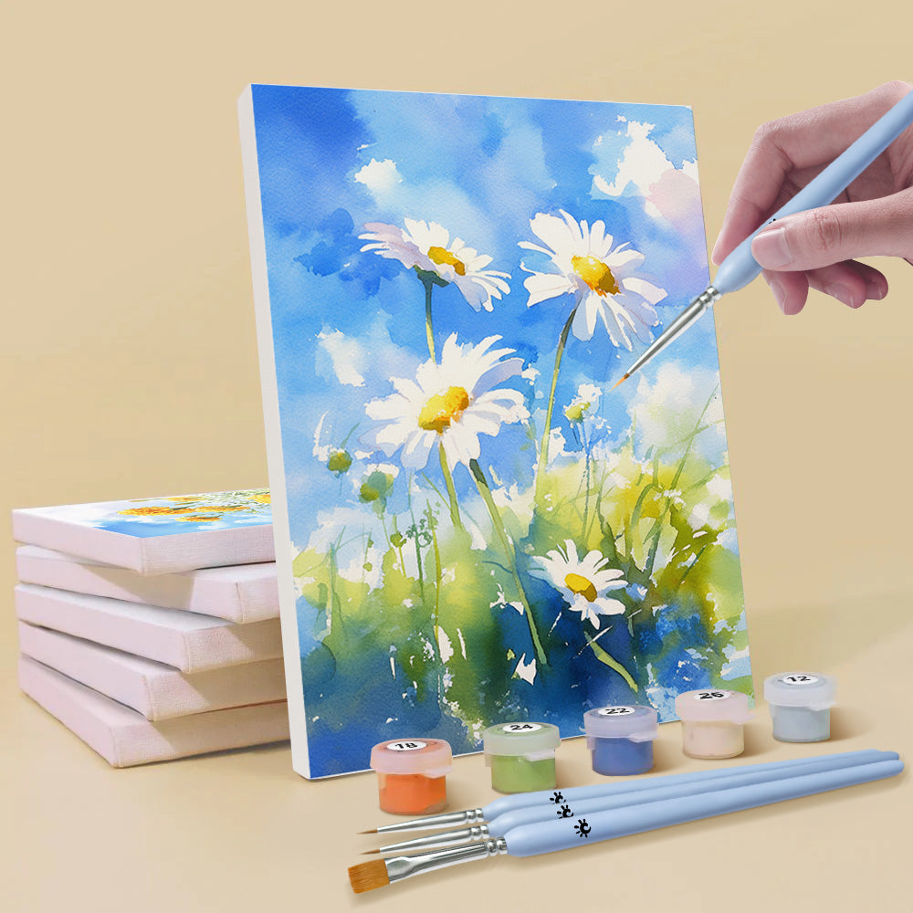 Fleurs Fleurissant dans la Nature 6 Mini Peintures par Numéros
