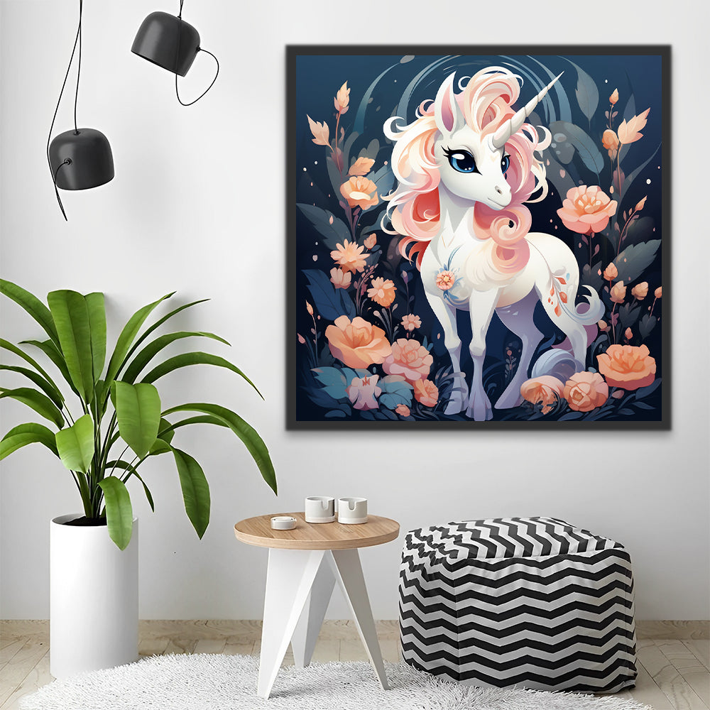 Fleurs Licorne Peinture par Numéros