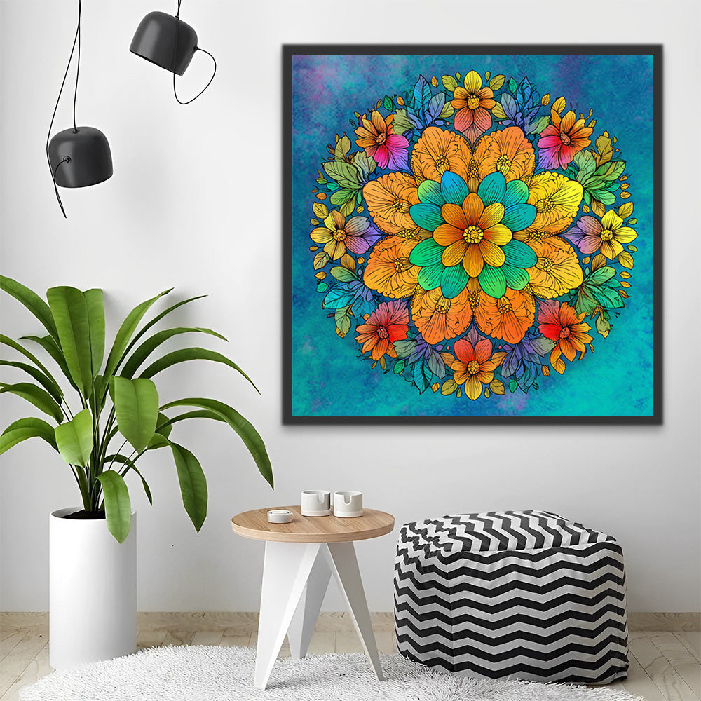 Fleurs Mandala Peinture par Numérosrs