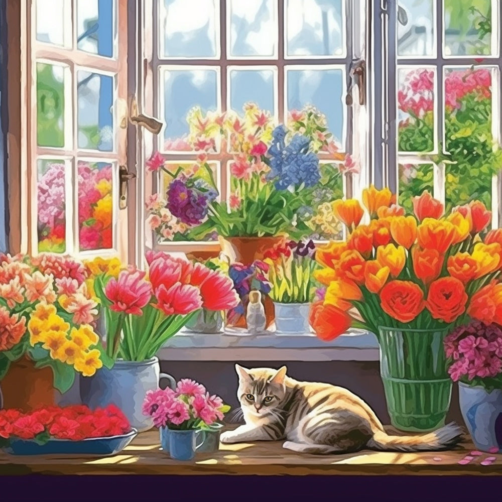 Fleurs Peinture par Numéros PBNLOMAYF50