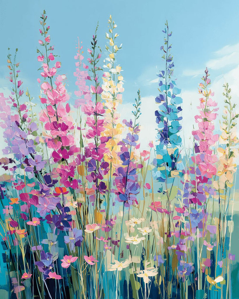 Fleurs Sauvages Colorées au Printemps Peinture par Numéros