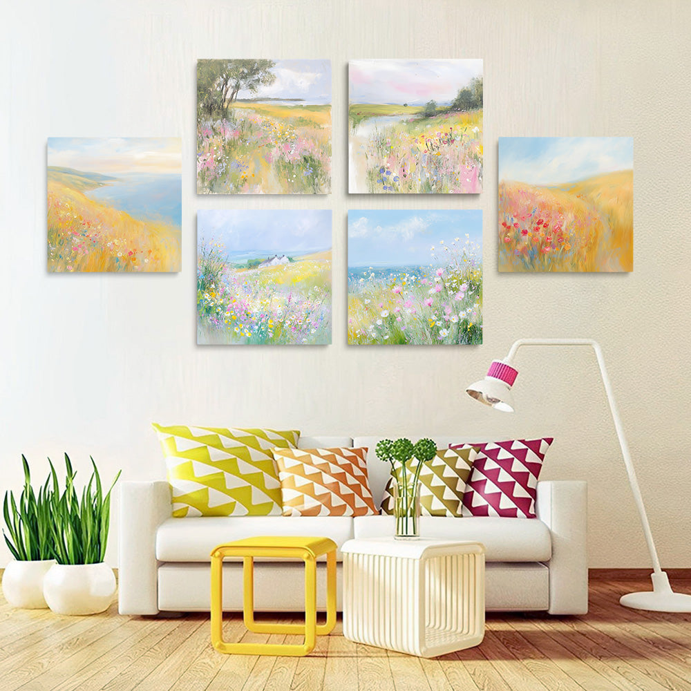Fleurs Sauvages de Printemps 6 Mini Peintures par Numéros
