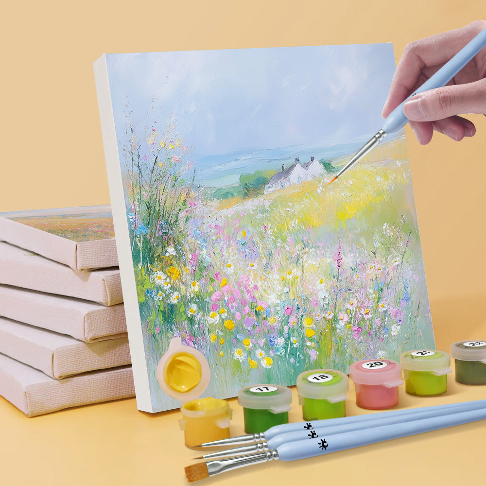 Fleurs Sauvages de Printemps 6 Mini Peintures par Numéros