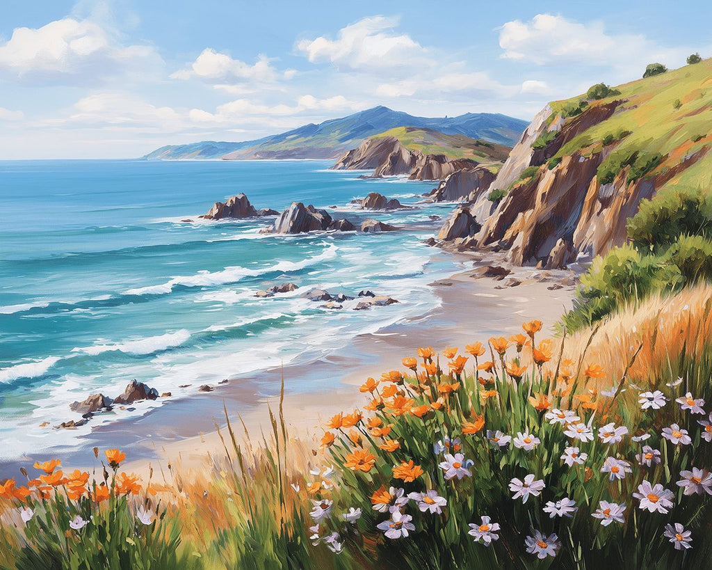Fleurs Sauvages sur la Côte Peinture par Numéros