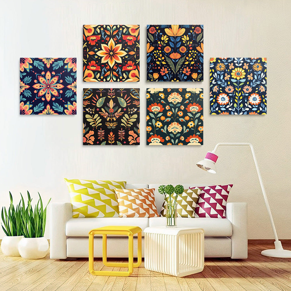 Fleurs Sauvages Variées 6 Mini Peintures par Numéros