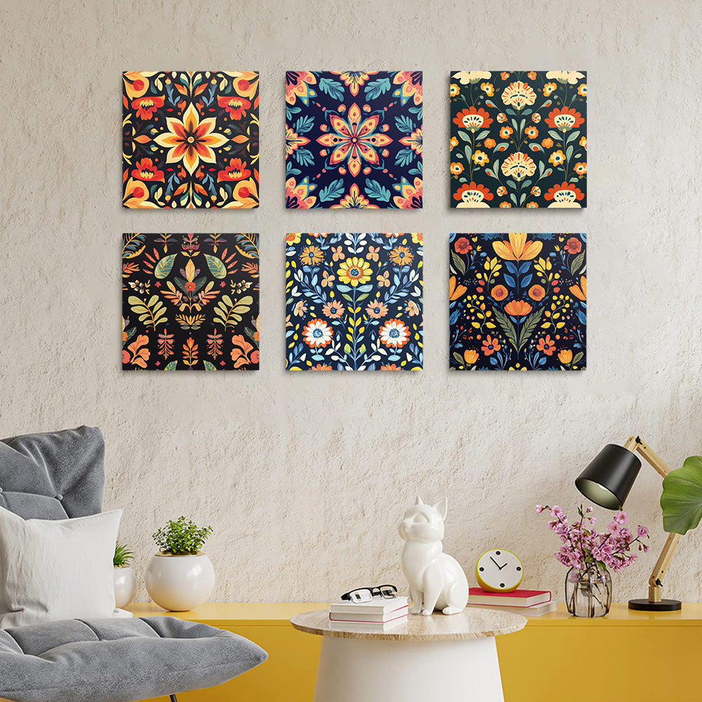 Fleurs Sauvages Variées 6 Mini Peintures par Numéros