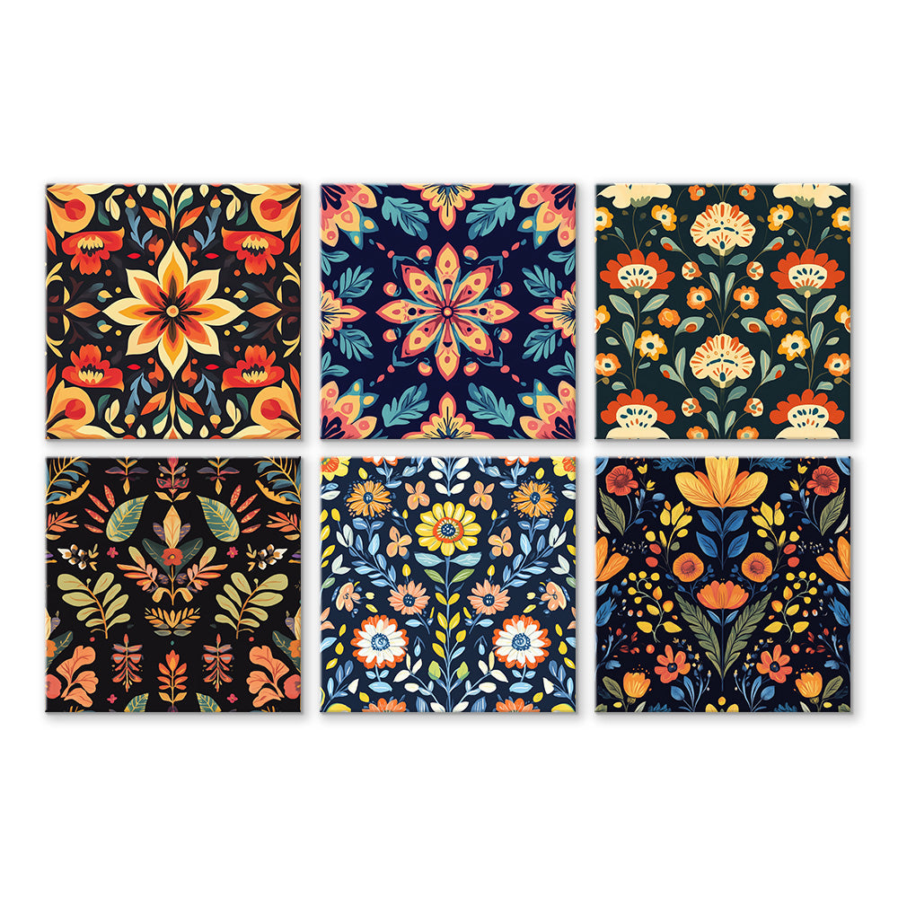 Fleurs Sauvages Variées 6 Mini Peintures par Numéros