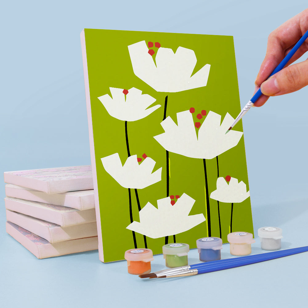 Fleurs Simples 6 Mini Peintures par Numéros