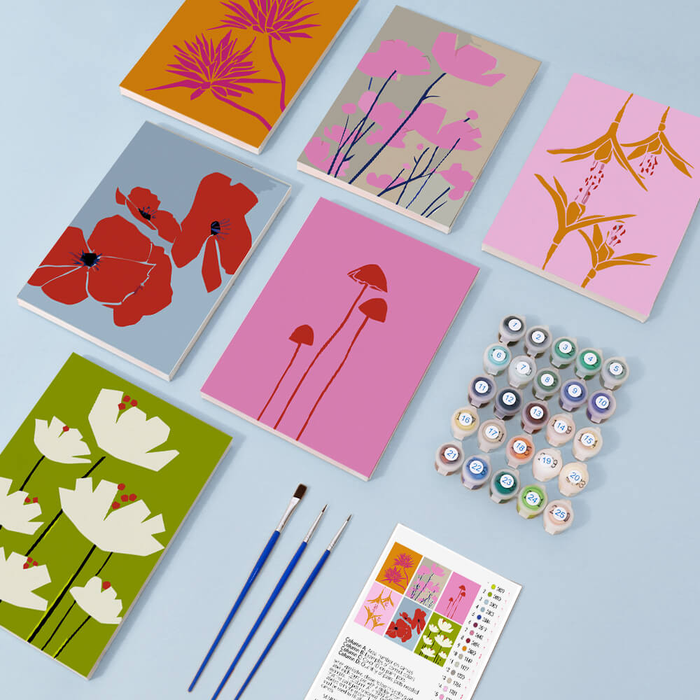 Fleurs Simples 6 Mini Peintures par Numéros