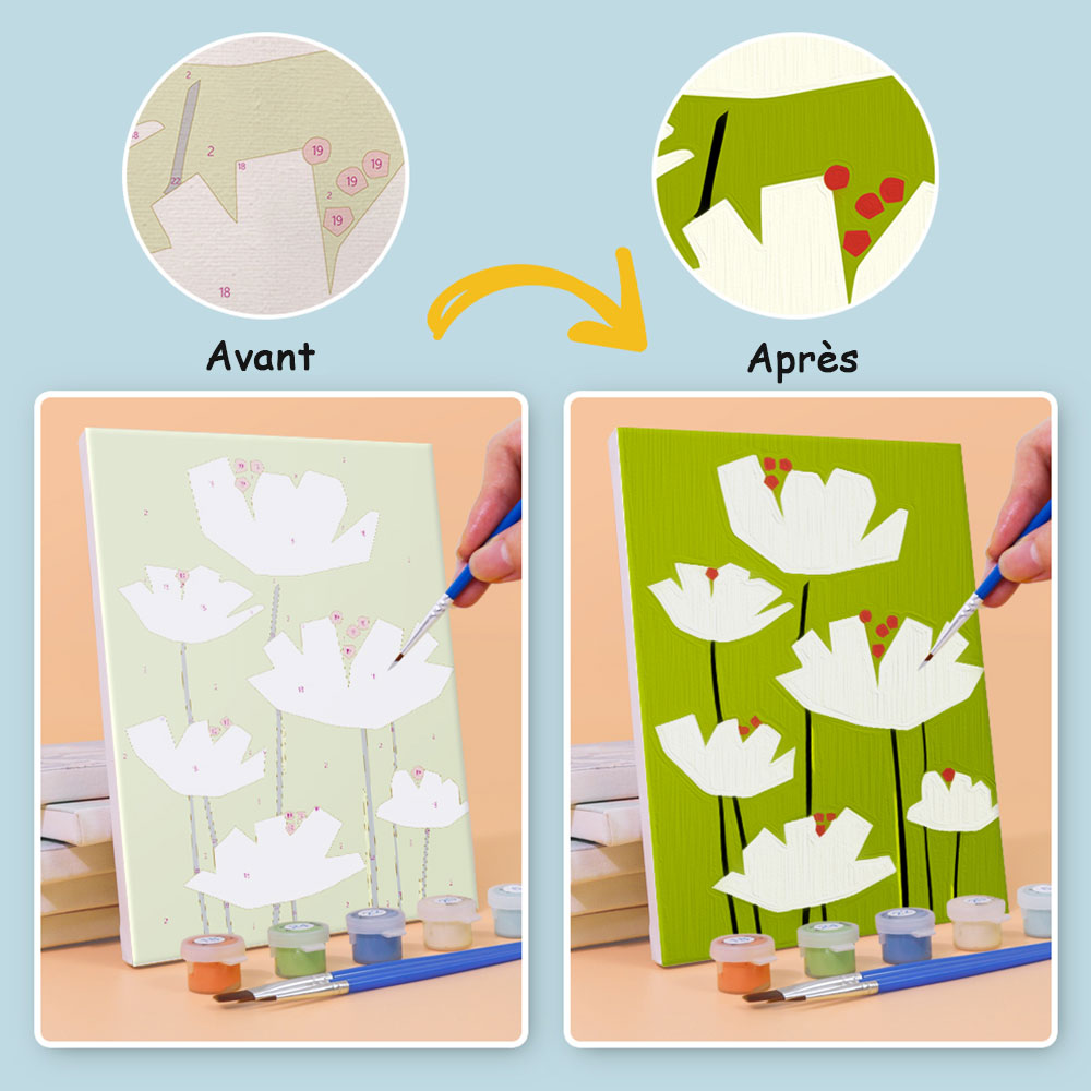 Fleurs Simples 6 Mini Peintures par Numéros