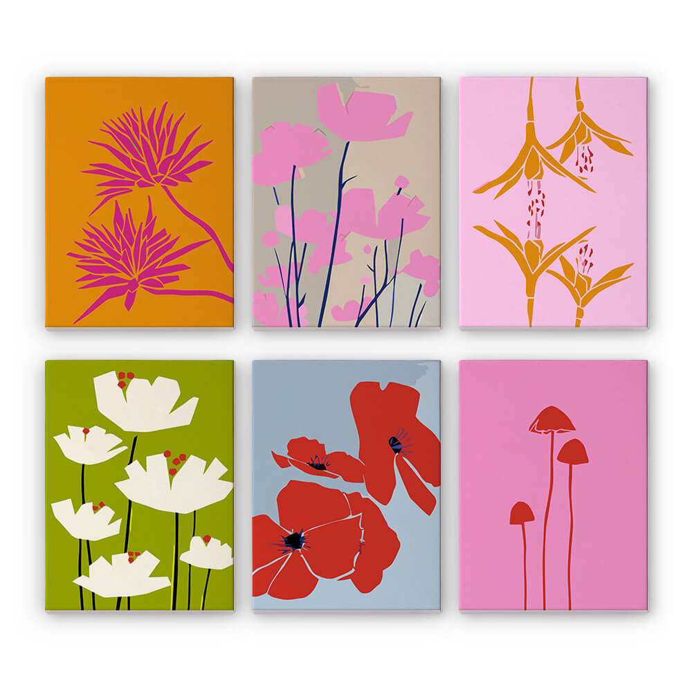 Fleurs Simples 6 Mini Peintures par Numéros