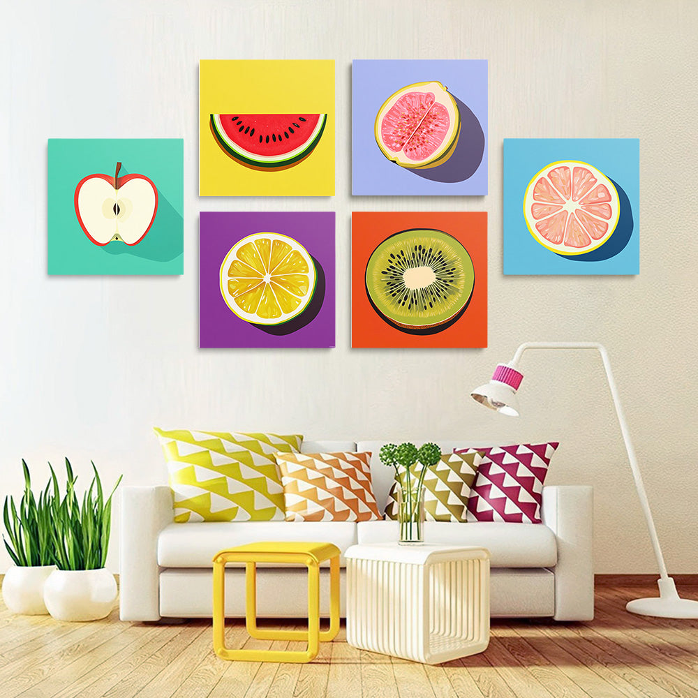 Fruits Frais 6 Mini Peintures par Numéros