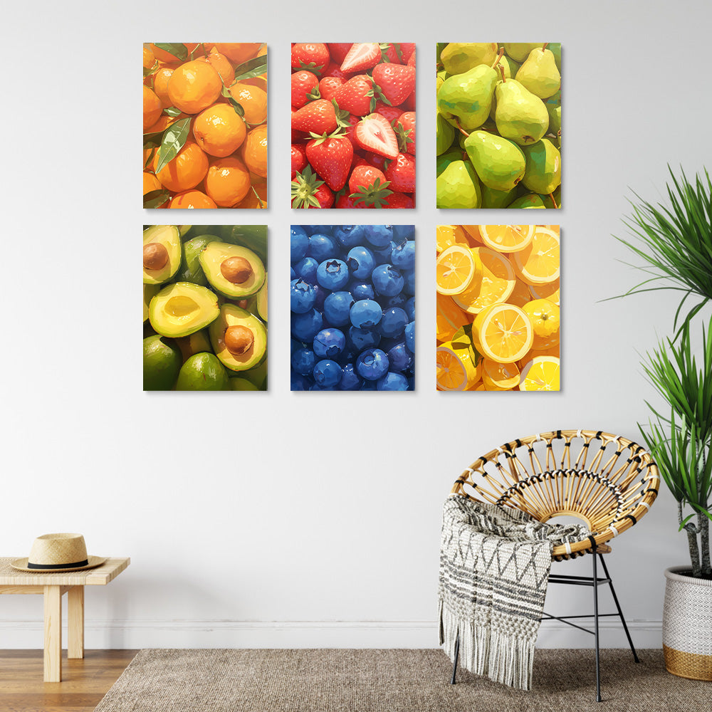 Fruits Frais Variés 6 Mini Peintures par Numéros