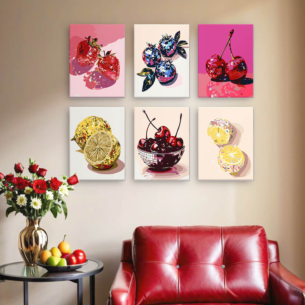 Fruits Métalliques 6 Mini Peintures par Numéros