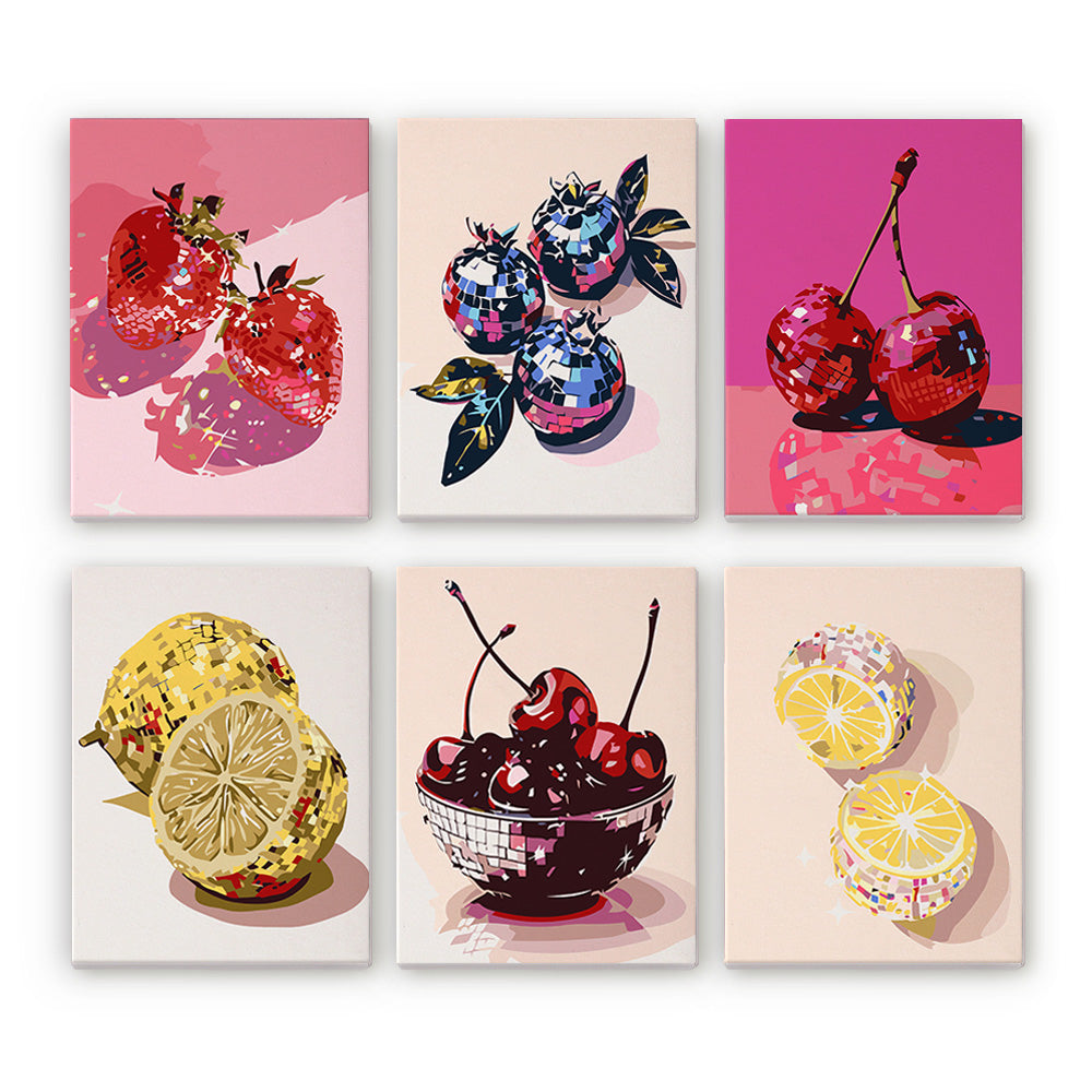 Fruits Métalliques 6 Mini Peintures par Numéros