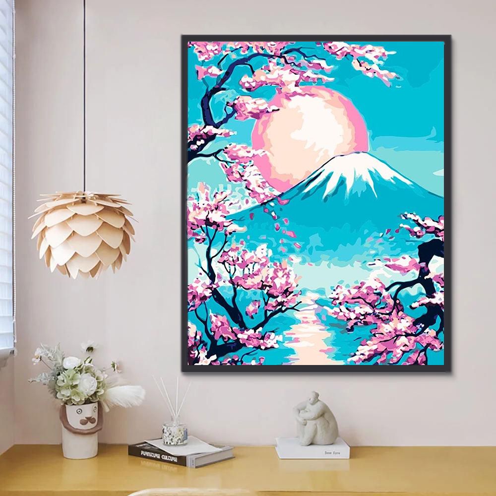Fuji et Soleil Peinture par Numéros