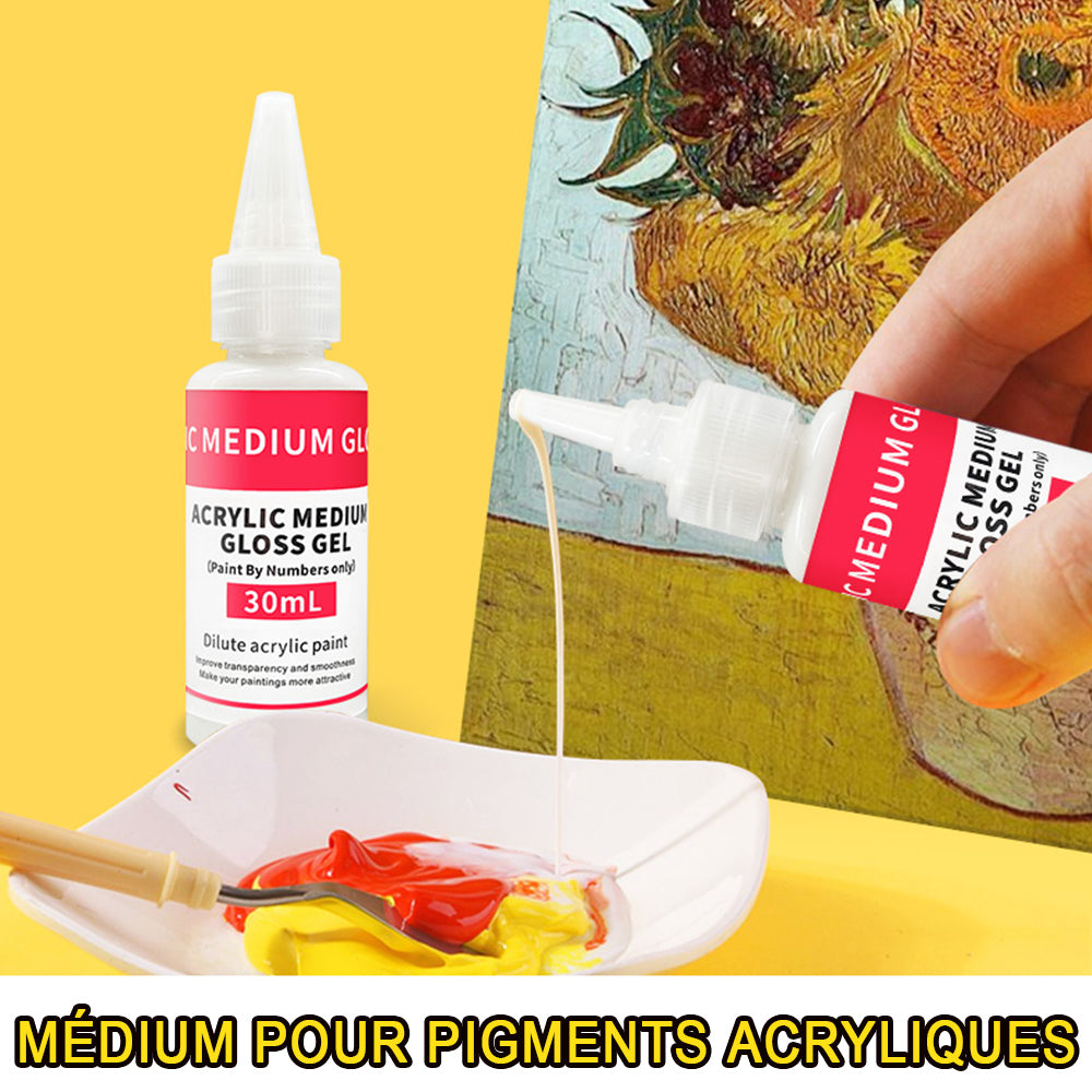 Gel Acrylique Professionnel Brillant 30ml pour Peinture par Numéros