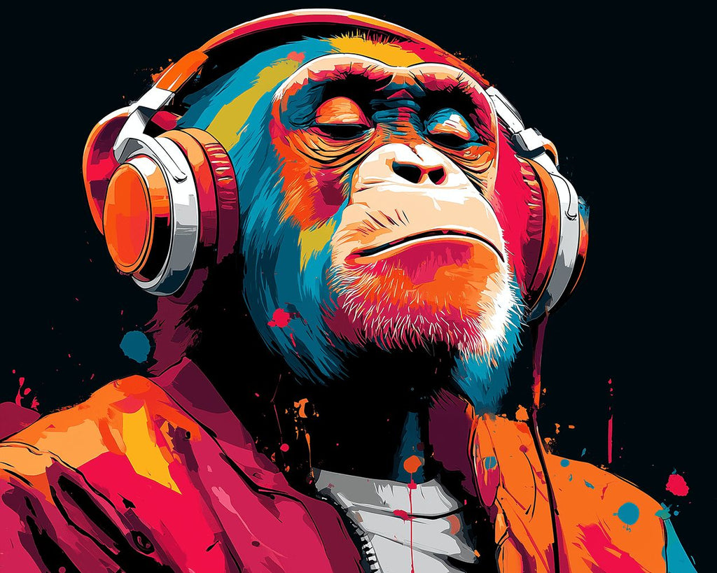 Gentleman Orang-Outan Plongé dans la Musique Peinture par Numéros