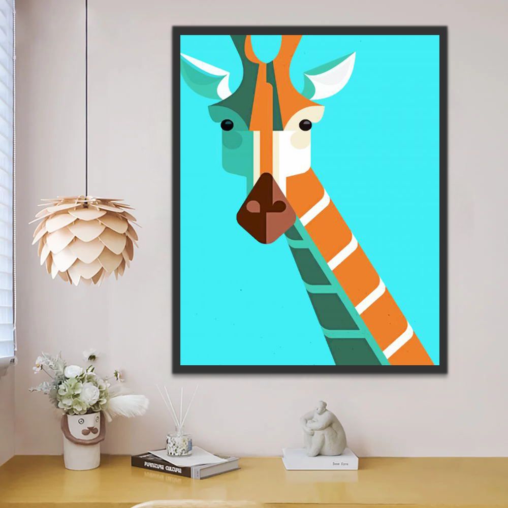 Girafe Abstraite Enfants Peinture par Numéros