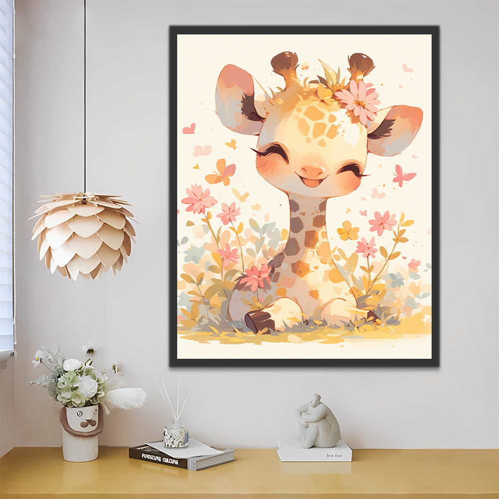 Girafe mignonne Peinture par Numéros