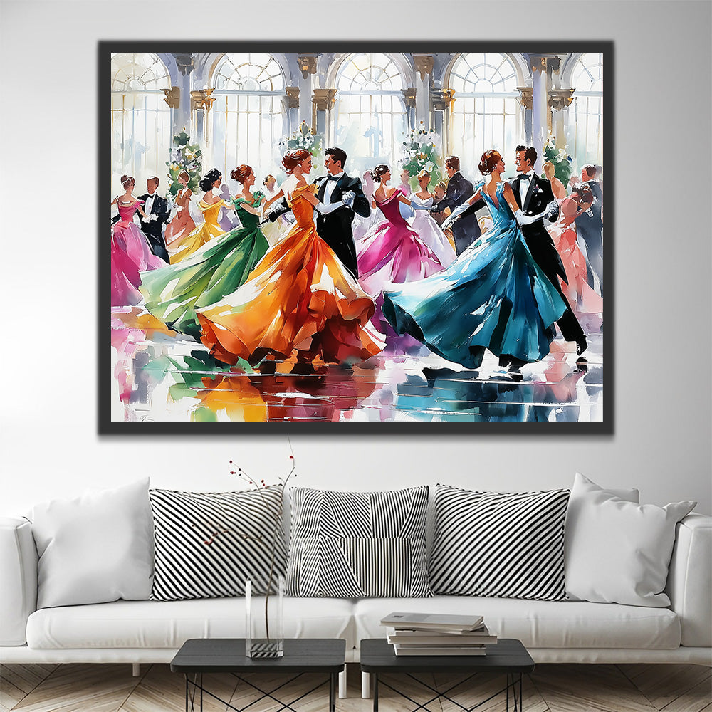 Grande Soirée de Danse en Salle de Bal Peinture par Numéros