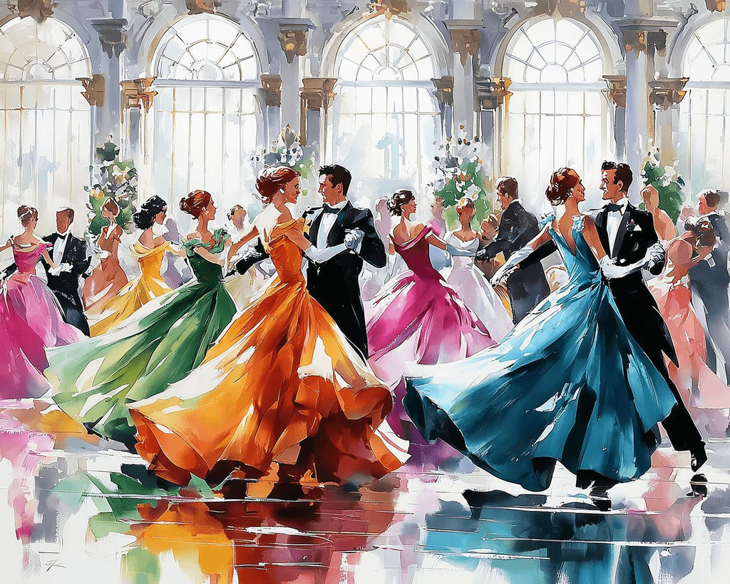 Grande Soirée de Danse en Salle de Bal Peinture par Numéros