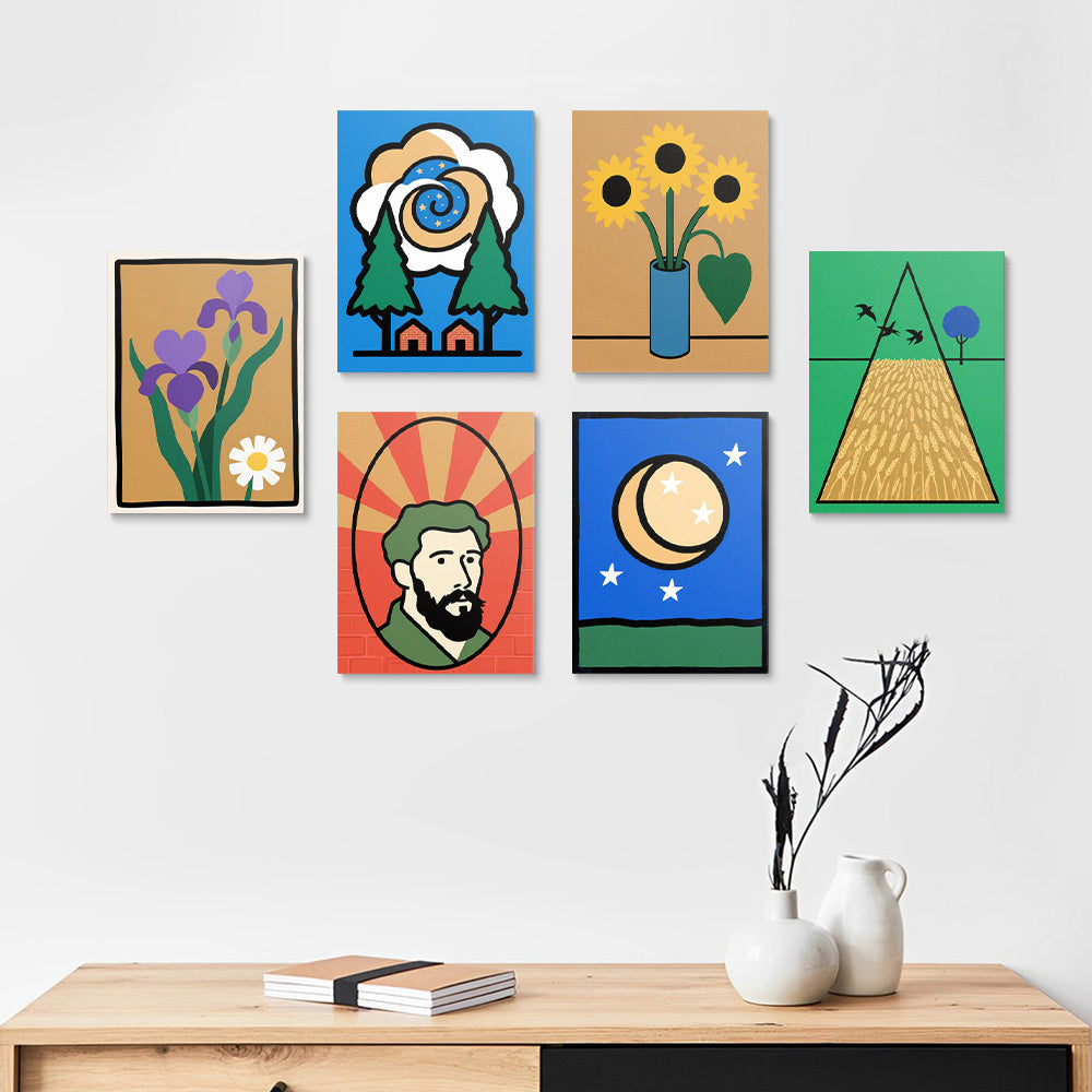 Grandes Œuvres de Van Gogh 6 Mini Peintures par Numéros