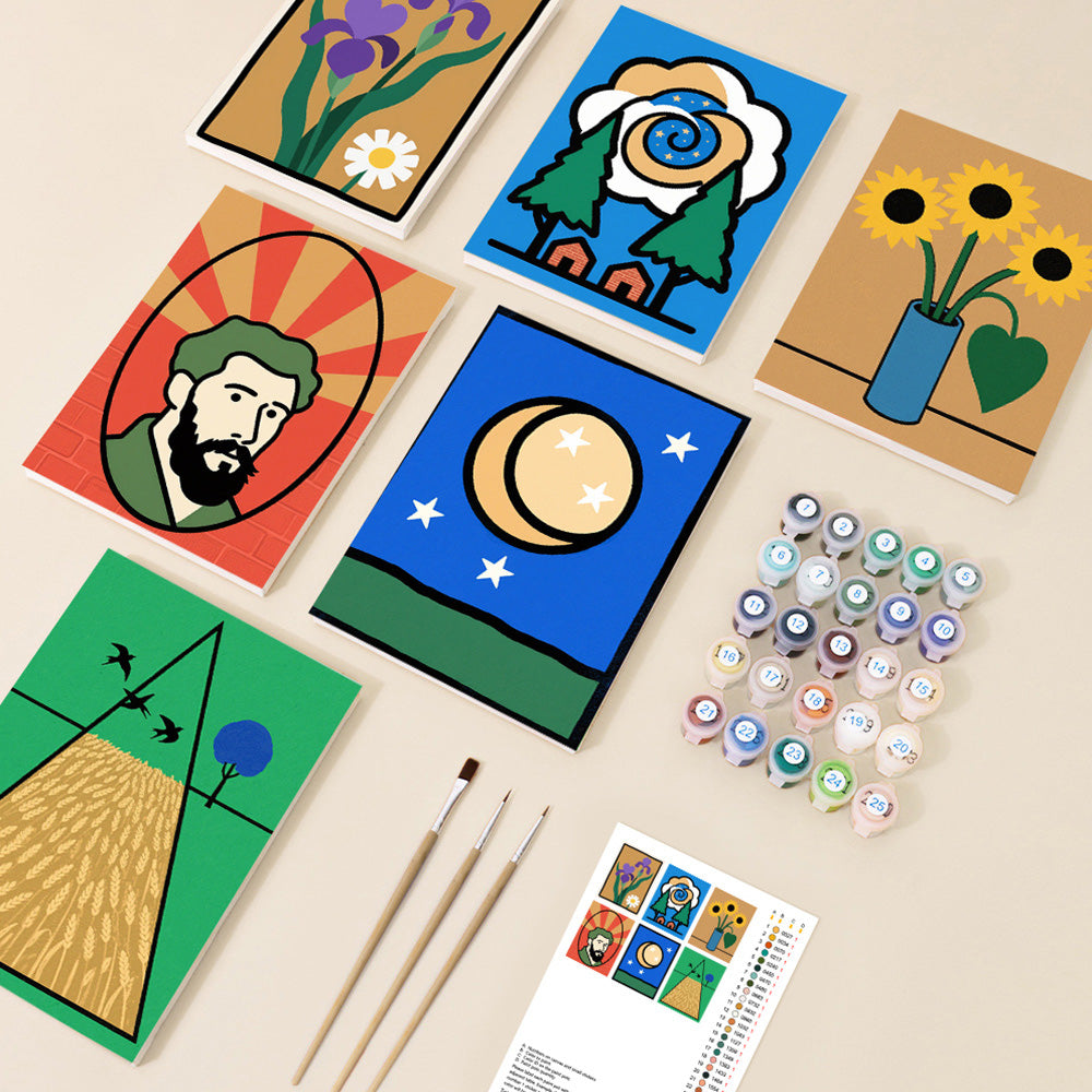 Grandes Œuvres de Van Gogh 6 Mini Peintures par Numéros