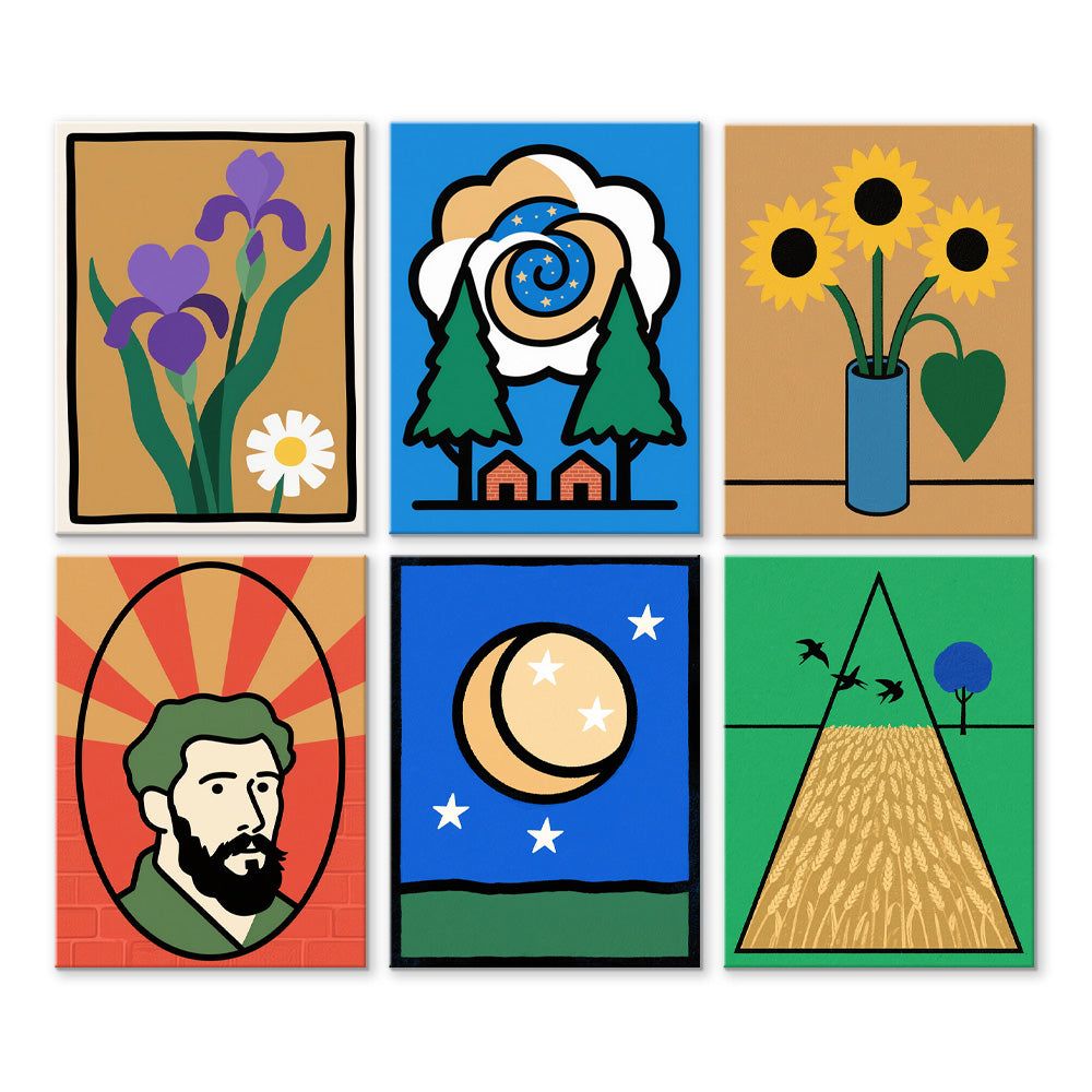 Grandes Œuvres de Van Gogh 6 Mini Peintures par Numéros