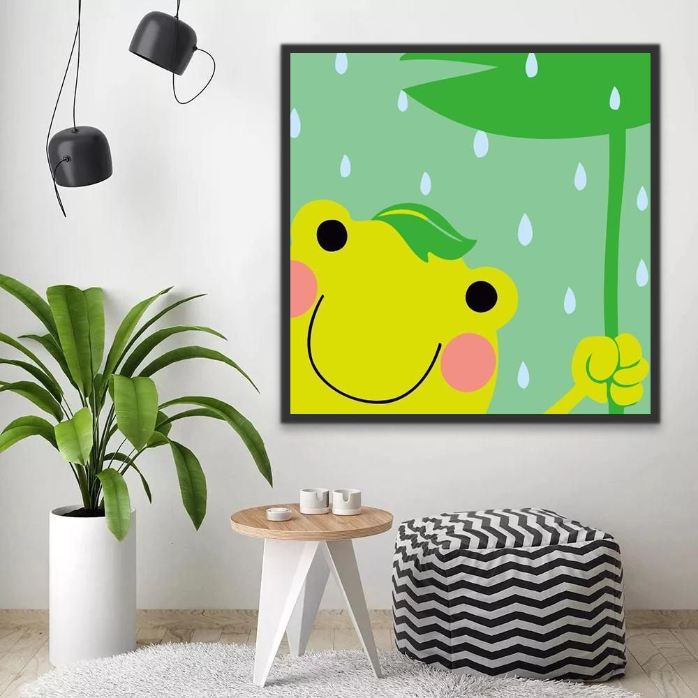 Grenouille et Pluie Peinture par Numéros