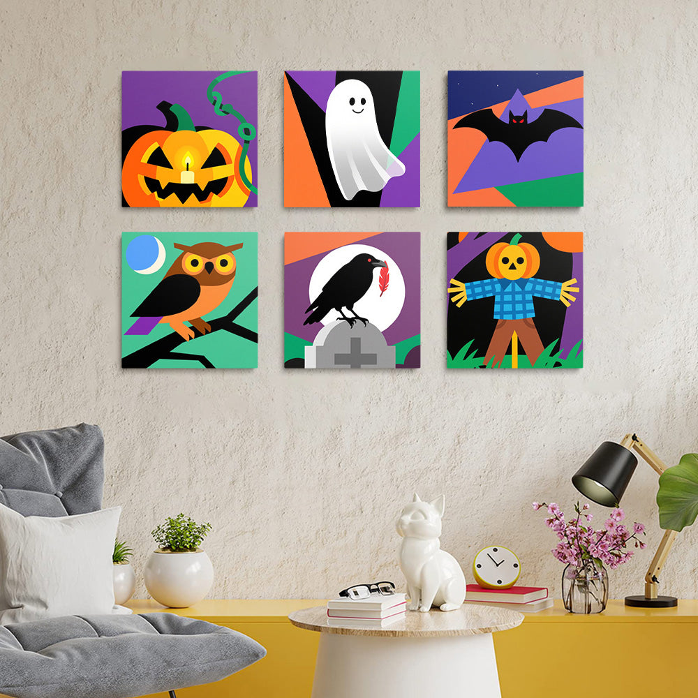 Halloween en Cartoon 6 Mini Peintures par Numéros