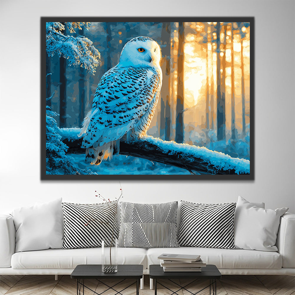 Hibou dans la Forêt Hivernale Peinture par Numéros