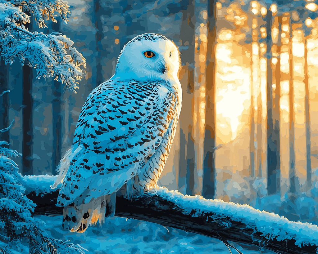 Hibou dans la Forêt Hivernale Peinture par Numéros