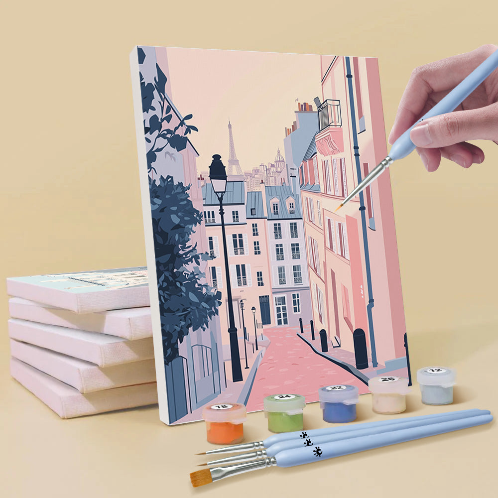 Immeubles de Grande Hauteur en Ville 6 Mini Peintures par Numéros