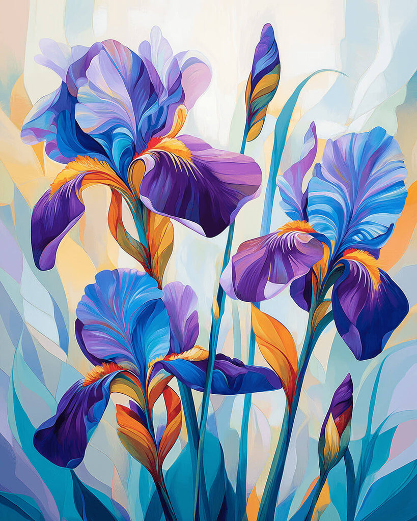 Iris Bleu-Violet Peinture par Numéros