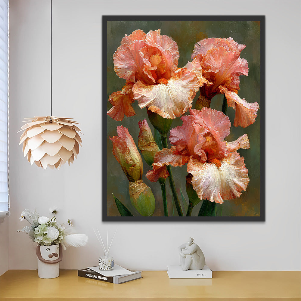 Iris Roses Peinture par Numéros