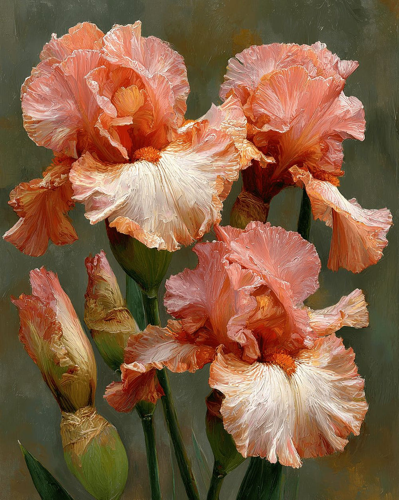 Iris Roses Peinture par Numéros