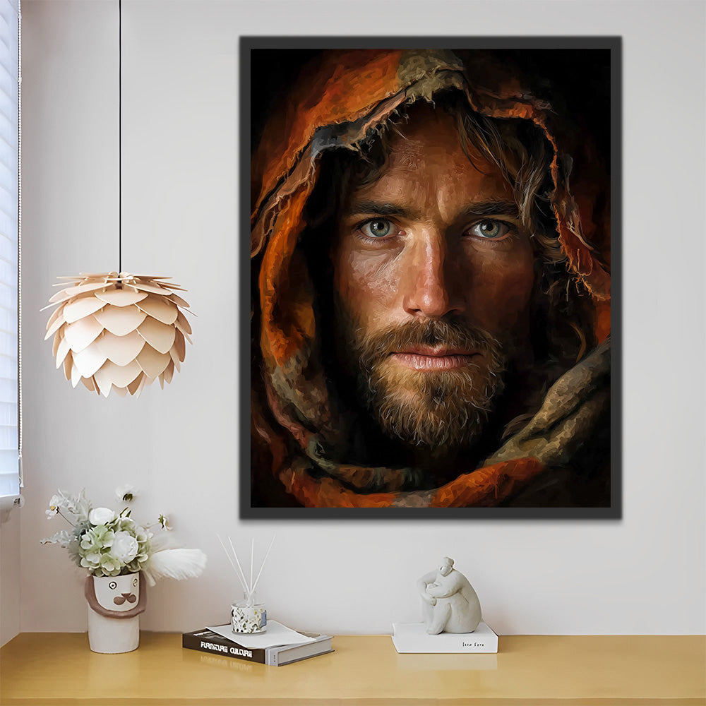 Jésus au Regard Ferme Peinture par Numéros