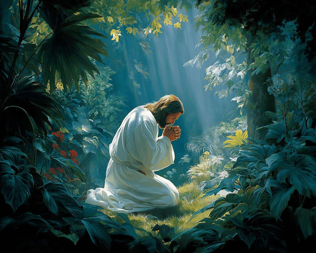 Jésus en Prière dans la Forêt Peinture par Numéros