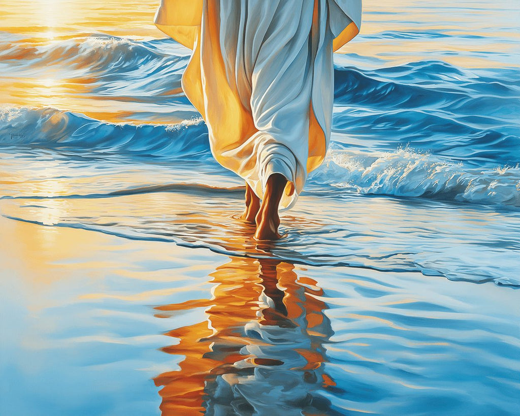 Jésus Marchant sur l'Eau Peinture par Numéros