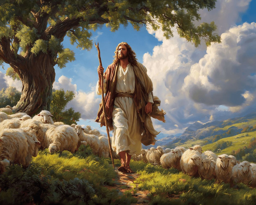 Jésus parmi les Moutons Peinture par Numéros