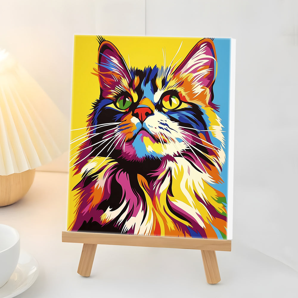 Joli Chat Maine Coon Mini Peinture par Numéros
